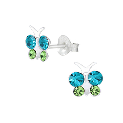 Silver Butterfly Stud Earrings - 1854