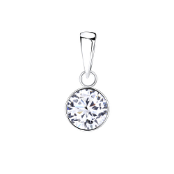 7mm Round Cubic Zirconia Silver Pendant - 1959