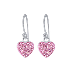 Silver Heart Earrings - Wholesale - 2152