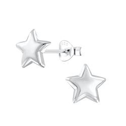 Silver Star Stud Earrings - 2036