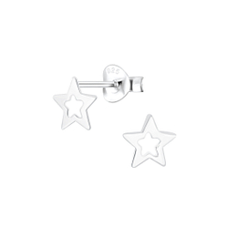 Silver Star Stud Earrings - 2061