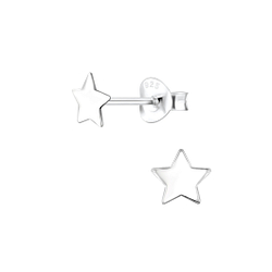 Silver Star Stud Earrings - 2141