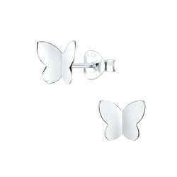 Silver Butterfly Stud Earrings - 2218 Silver Butterfly Stud Earrings - 2218