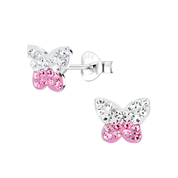 Silver Butterfly Stud Earrings - 2256