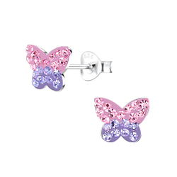 Silver Butterfly Stud Earrings - 2257