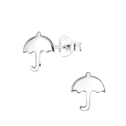 Silver Umbrella Stud Earrings - 2092