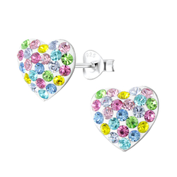 Silver Heart Stud Earrings - 2150 Silver Heart Stud Earrings - 2150