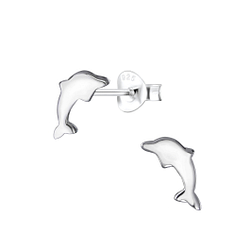 Silver Dolphin Stud Earrings - 2107 Silver Dolphin Stud Earrings - 2107