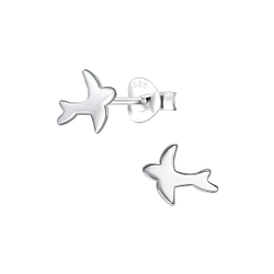 Silver Bird Stud Earrings - 2127