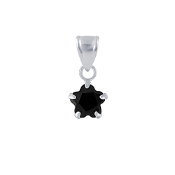 6mm Flower Cubic Zirconia Silver Pendant - 2201