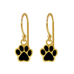 Silver Paw Print Earrings - 2565