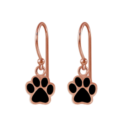 Silver Paw Print Earrings - 2566