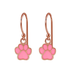 Silver Paw Print Earrings - 2564