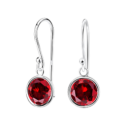8mm Round Cubic Zirconia Silver Earrings - Wholesale - 1983