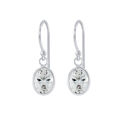 6x8mm Oval Cubic Zirconia Silver Earrings - 2450 6x8mm Oval Cubic Zirconia Silver Earrings - 2450