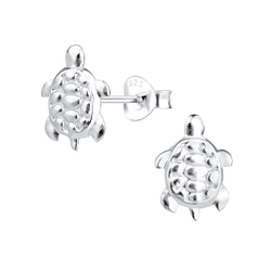 Silver Turtle Stud Earrings - 2668 Silver Turtle Stud Earrings - 2668