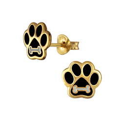 Silver Paw Print Stud Earrings - 2742 Silver Paw Print Stud Earrings - 2742