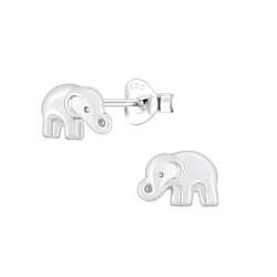 Silver Elephant Stud Earrings - 2466