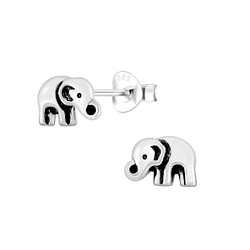 Silver Elephant Stud Earrings - 2469