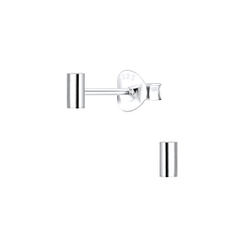 Silver Bar Stud Earrings - 2671