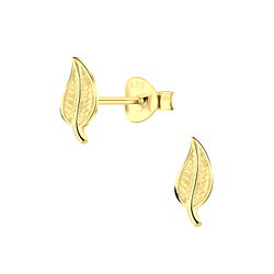 Silver Leaf Stud Earrings - 2675
