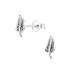 Silver Leaf Stud Earrings - 2677 Silver Leaf Stud Earrings - 2677