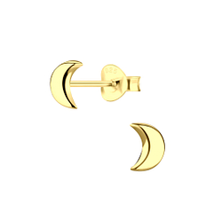 Silver Half Moon Stud Earrings - 2488 Silver Half Moon Stud Earrings - 2488
