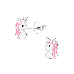 Silver Unicorn Stud Earrings - 2423