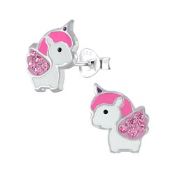 Silver Unicorn Stud Earrings - 2522