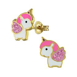 Silver Unicorn Stud Earrings - 2523