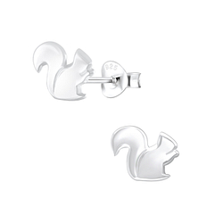 Silver Squirrel Stud Earrings - 2470