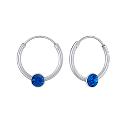 3mm Round Crystal Hoop Earrings - Wholesale - 2655
