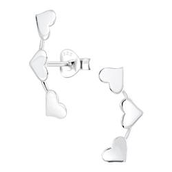Silver Heart Stud Earrings - Wholesale - 2883 Silver Heart Stud Earrings - Wholesale - 2883
