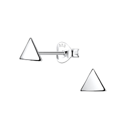 Silver Triangle Stud Earrings - 2894