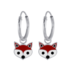 Silver Fox Charm Hoop Earrings - 2984 Silver Fox Charm Hoop Earrings - 2984