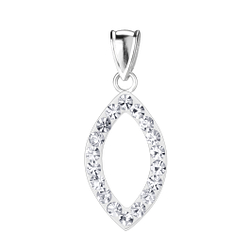 Silver Marquise Crystal Pendant - 3140