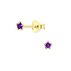 3mm Star Cubic Zirconia Silver Stud Earrings - Wholesale - 3194