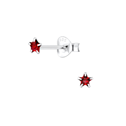 3mm Star Cubic Zirconia Silver Stud Earrings - Wholesale - 1347