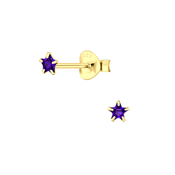 3mm Star Cubic Zirconia Silver Stud Earrings - Wholesale - 3194