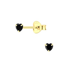 3mm Heart Cubic Zirconia Silver Stud Earrings - Wholesale - 3170