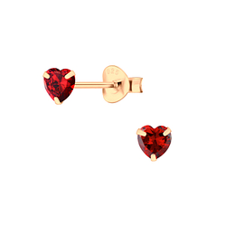 4mm Heart Cubic Zirconia Silver Stud Earrings - Wholesale - 3173