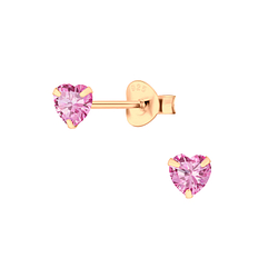 4mm Heart Cubic Zirconia Silver Stud Earrings - Wholesale - 3173 4mm Heart Cubic Zirconia Silver Stud Earrings - Wholesale - 3173