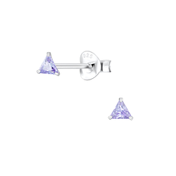 3mm Triangle Cubic Zirconia Silver Stud Earrings - Wholesale - 1979 3mm Triangle Cubic Zirconia Silver Stud Earrings - Wholesale - 1979