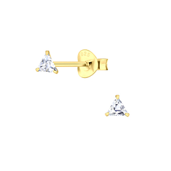3mm Triangle Cubic Zirconia Stud Earrings - 3149 3mm Triangle Cubic Zirconia Stud Earrings - 3149