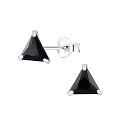 6mm Triangle Cubic Zirconia Silver Stud Earrings - Wholesale - 1981 6mm Triangle Cubic Zirconia Silver Stud Earrings - Wholesale - 1981