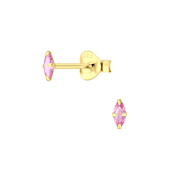 2x4mm Marquise Cubic Zirconia Stud Earrings - Wholesale - 3185