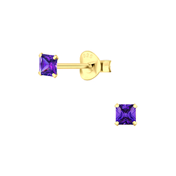 3mm Square Cubic Zirconia Silver Stud Earrings - Wholesale - 3155 3mm Square Cubic Zirconia Silver Stud Earrings - Wholesale - 3155