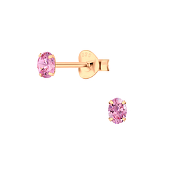3x4mm Oval Cubic Zirconia Stud Earrings - 3203 3x4mm Oval Cubic Zirconia Stud Earrings - 3203