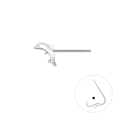 Silver Dolphin Nose Stud - 10548