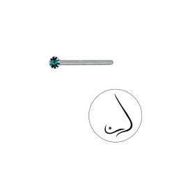 1.8mm Round Crystal Silver Nose Stud - 3310 1.8mm Round Crystal Silver Nose Stud - 3310